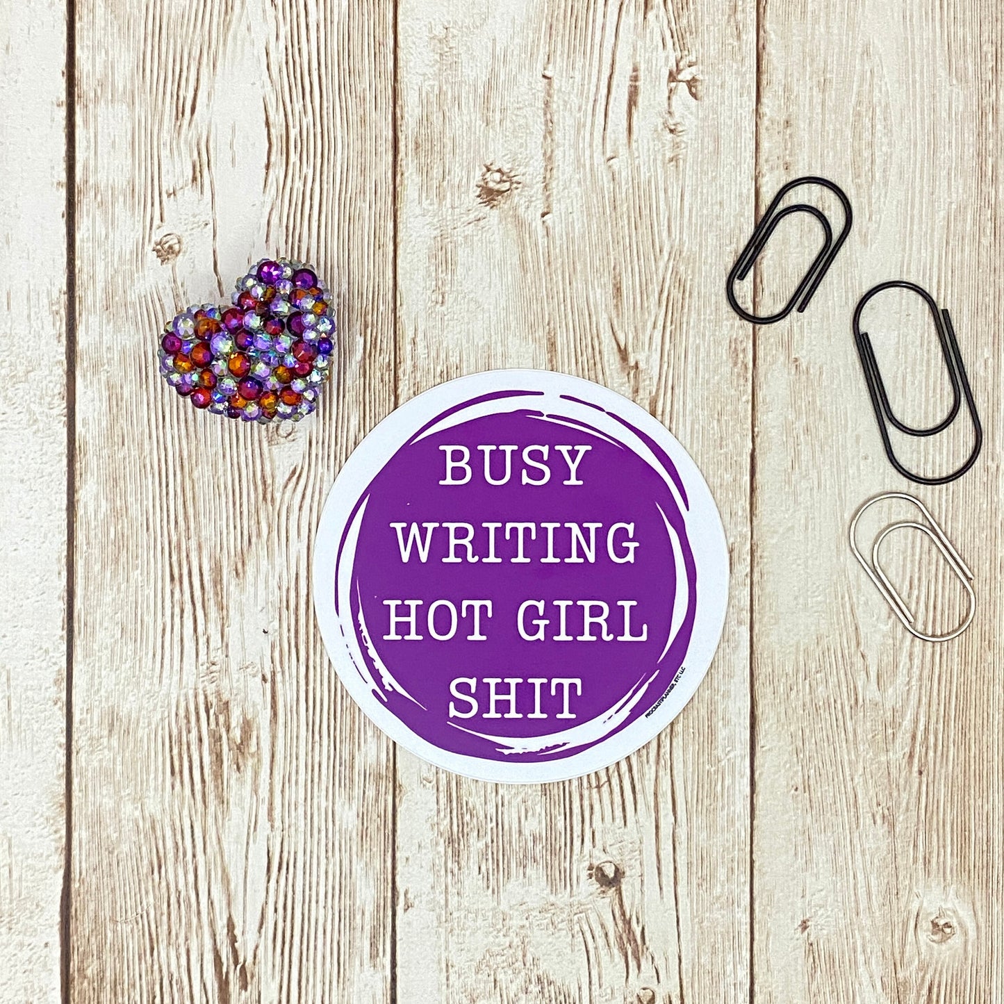 Purple Busy Writing Hot Girl Shit Waterproof Sticker, Decal