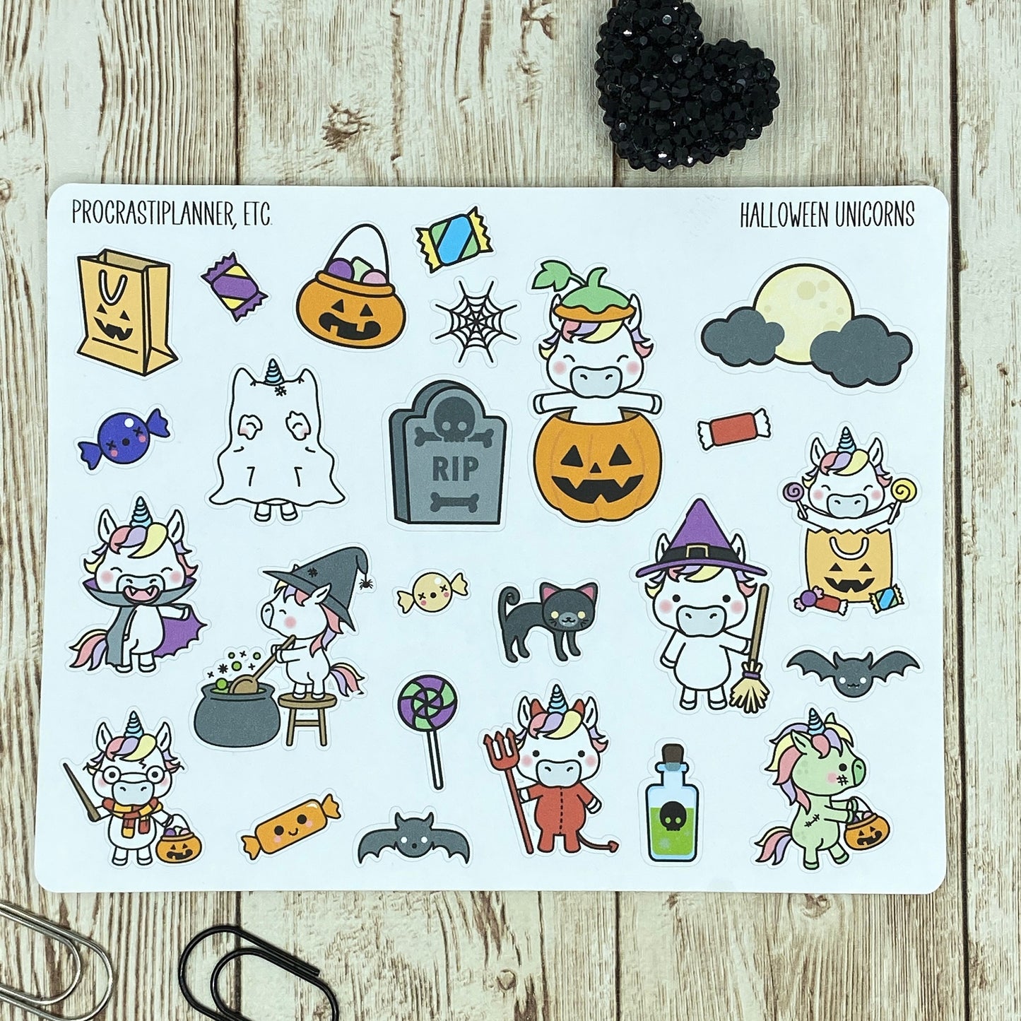 Halloween Unicorn Planner Stickers