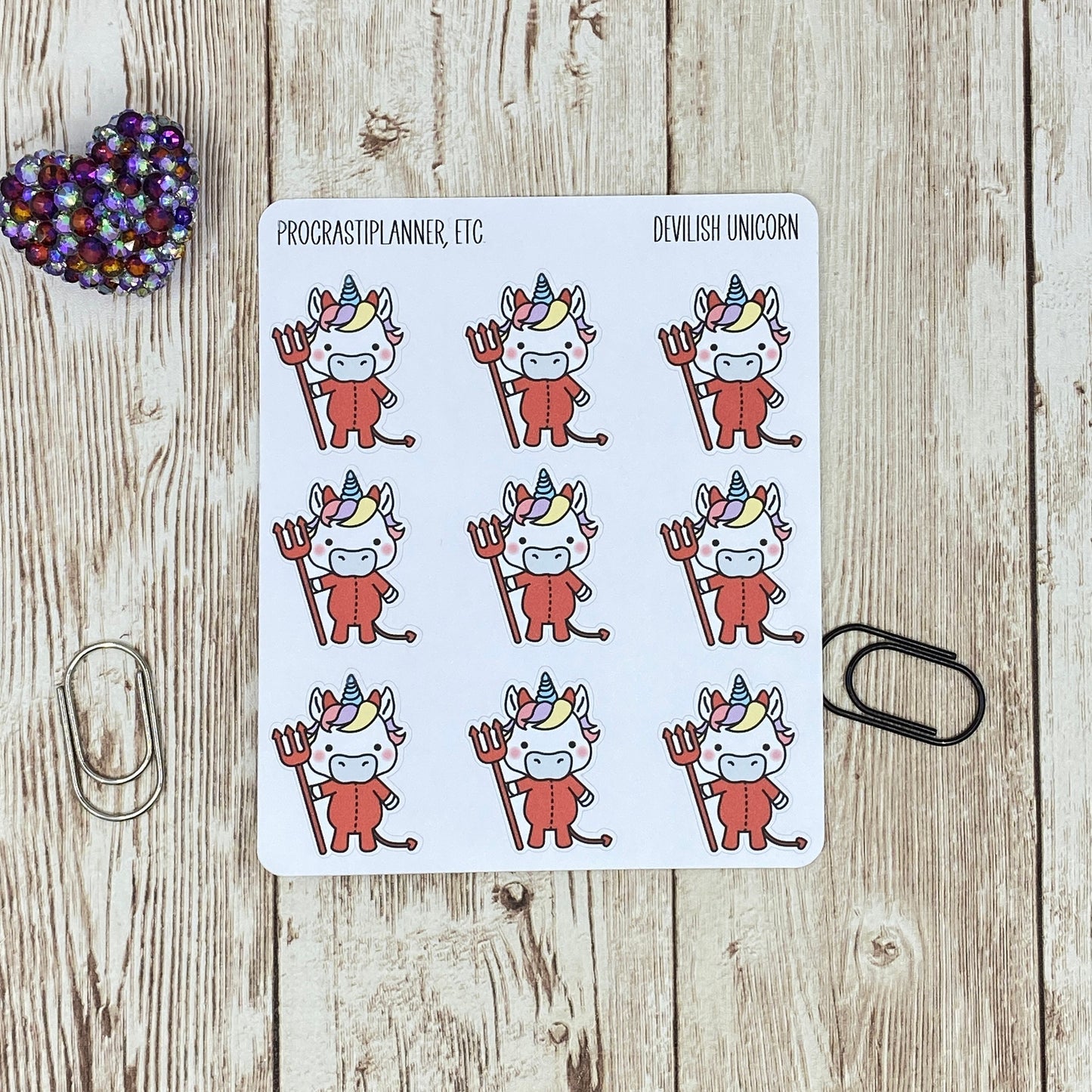 Devilish Unicorn Planner Stickers