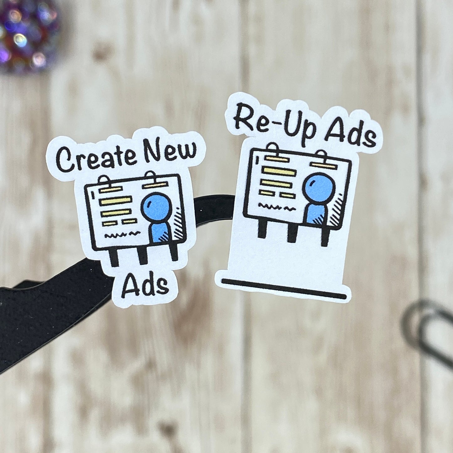 Create New Ads/Re-Up Ads Planner Stickers for Authors, Writers, Bloggers, Entrepreneurs