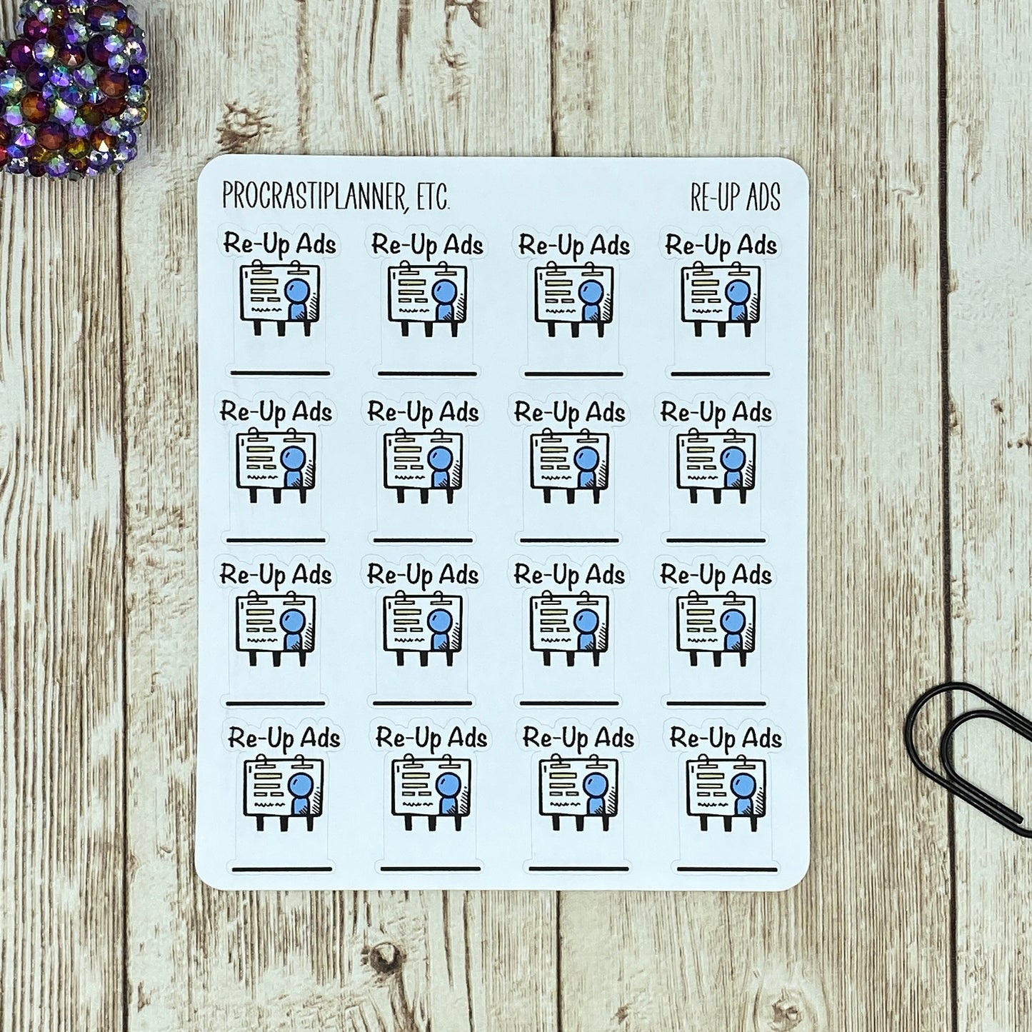 Create New Ads/Re-Up Ads Planner Stickers for Authors, Writers, Bloggers, Entrepreneurs
