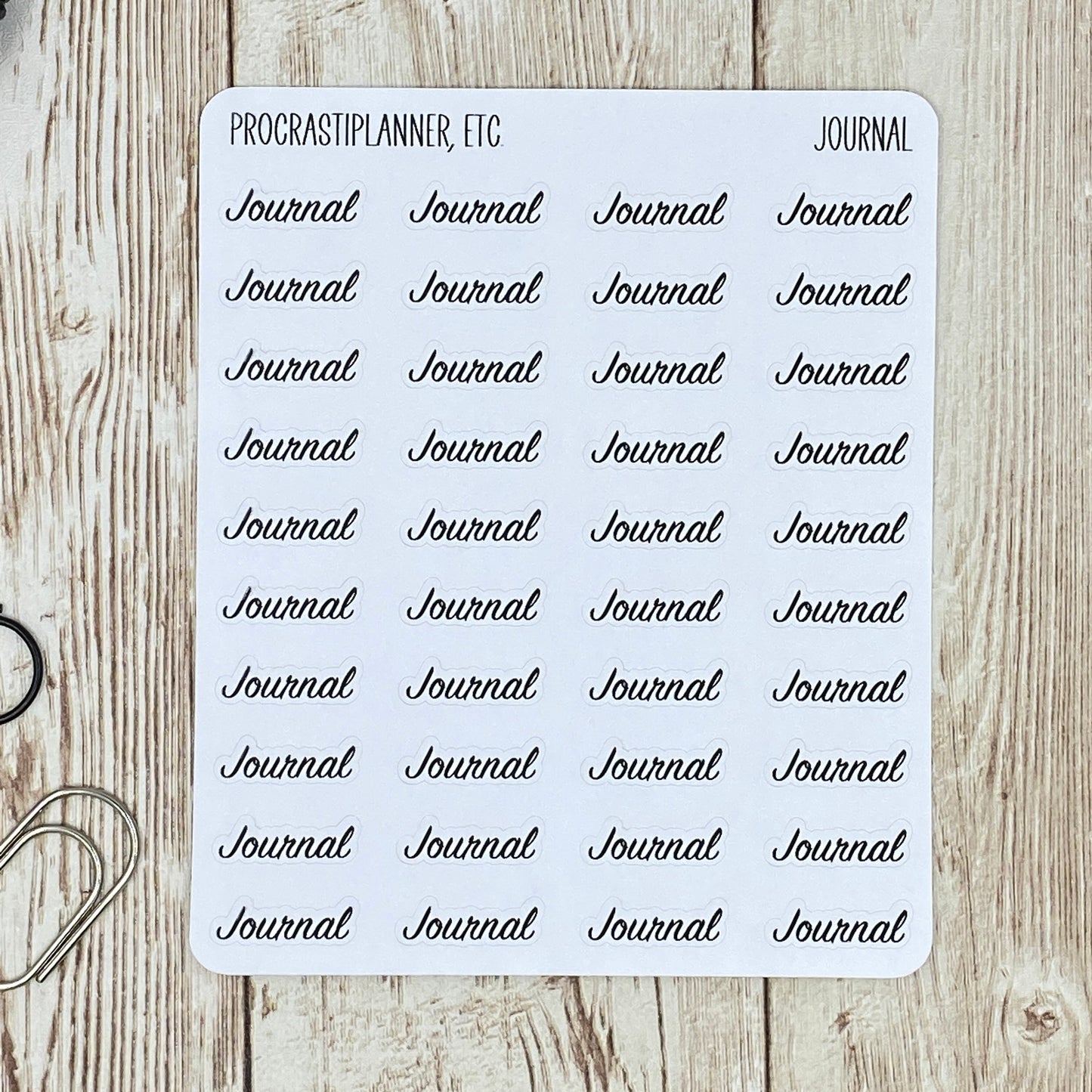 Journal - Text Only Planner Stickers - Clear or White Matte Paper for Bullet Journals, Notebooks and Planners