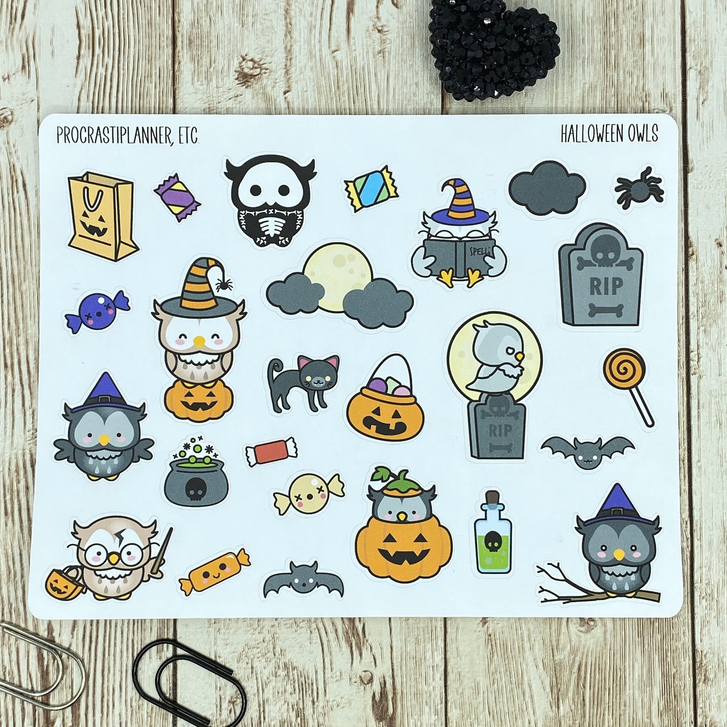 Halloween Owls Planner Stickers