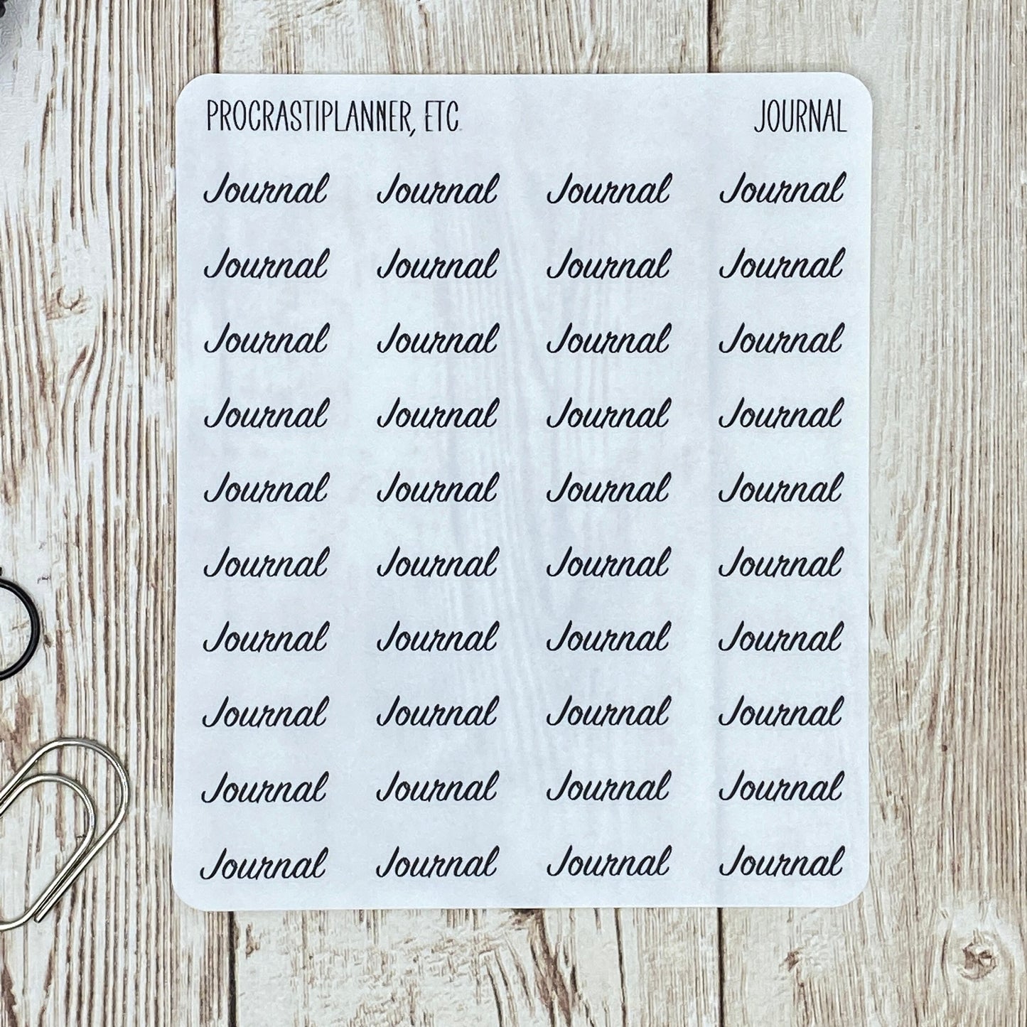 Journal - Text Only Planner Stickers - Clear or White Matte Paper for Bullet Journals, Notebooks and Planners