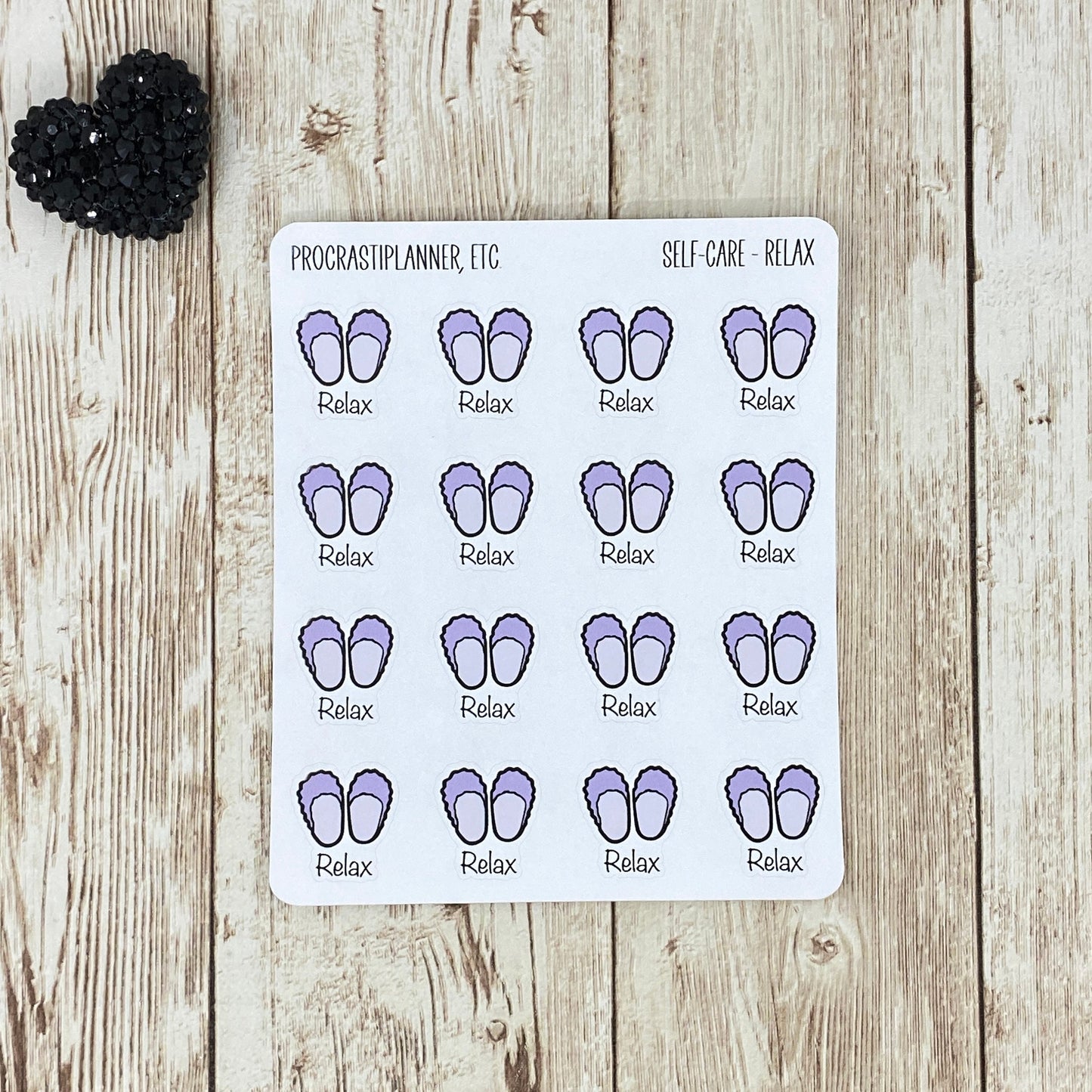 Relax - Self-Care Planner Stickers Relaxing Fuzzy Slippers