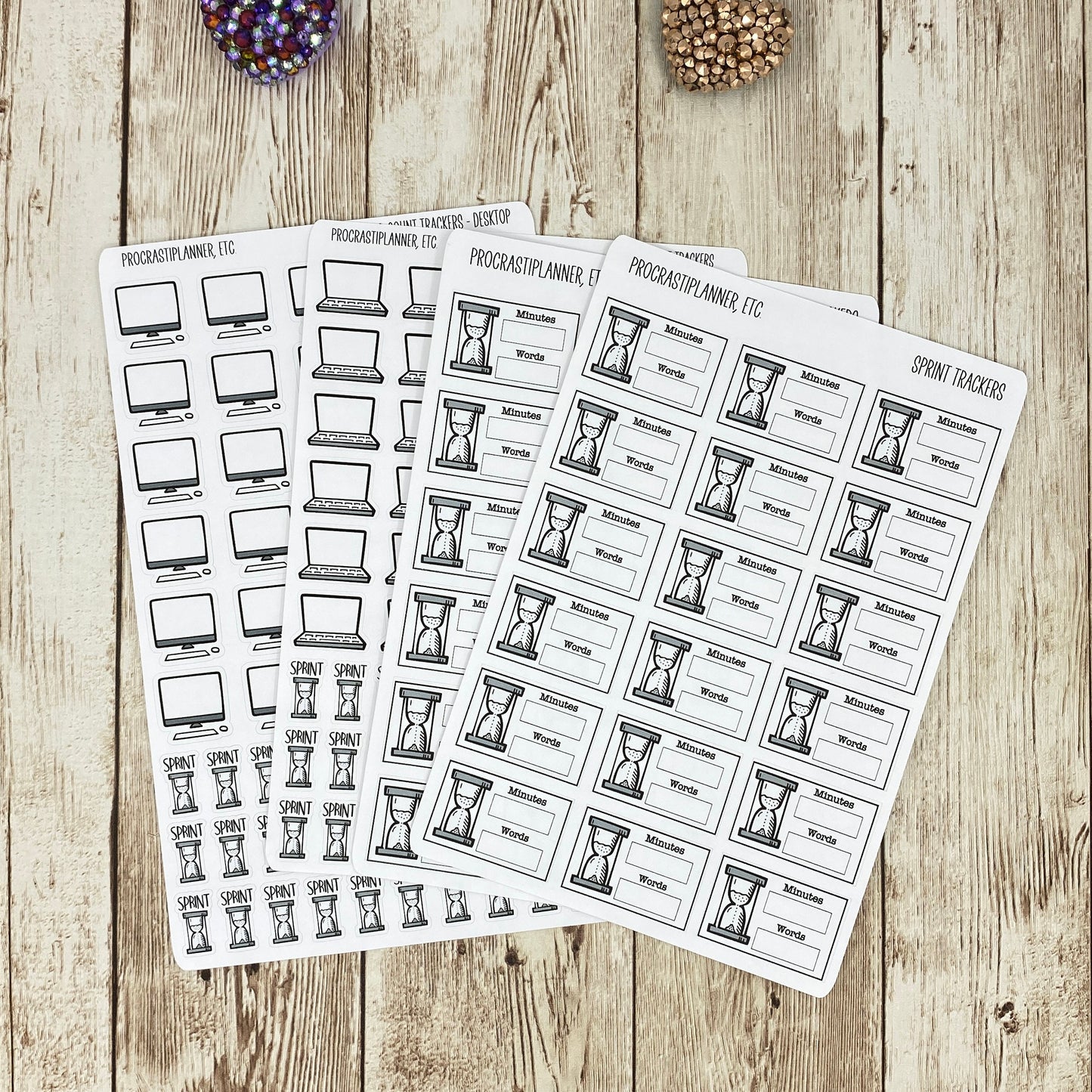 Word Count Sprint Trackers for NaNoWriMo, Authors, Writers, Writing Sprints