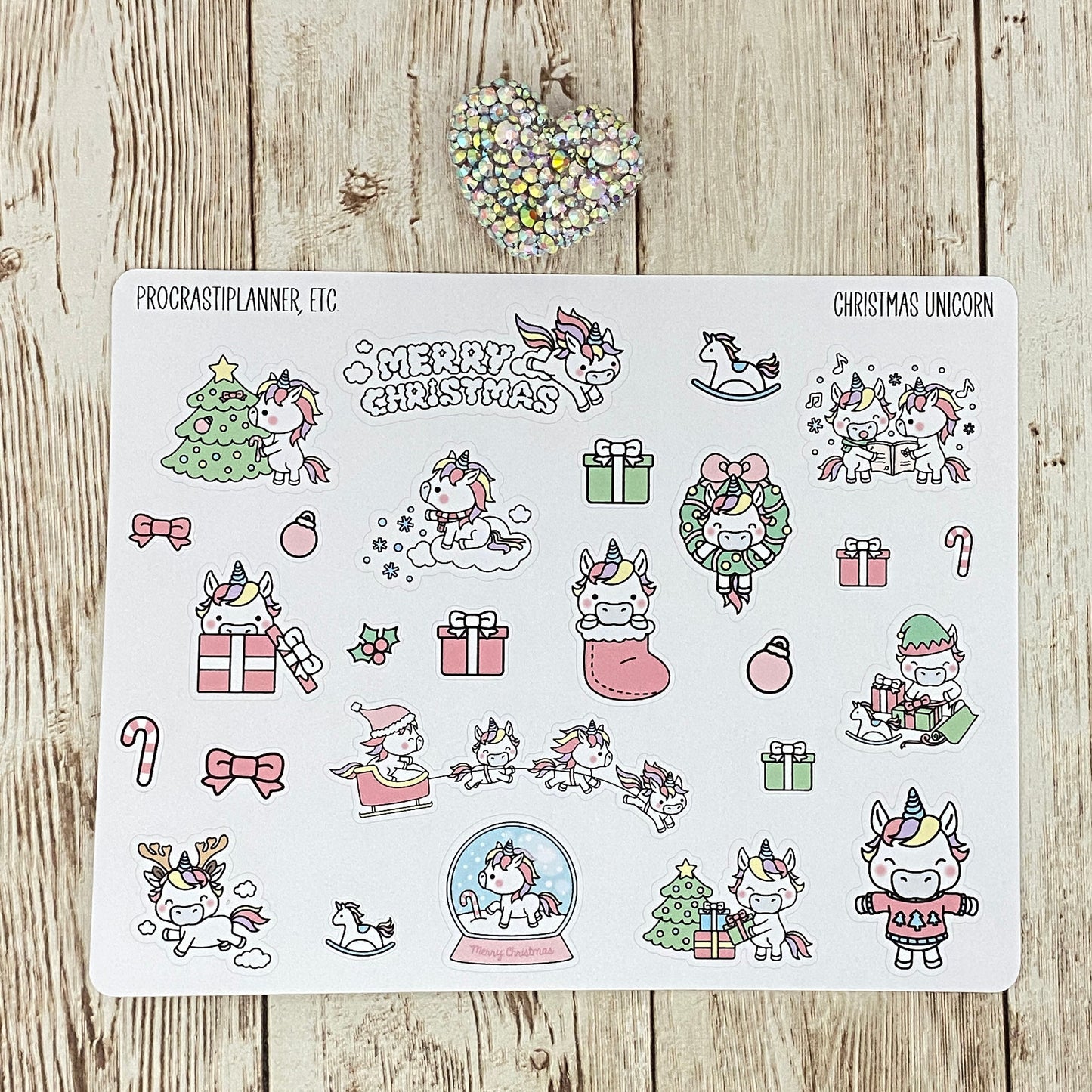 Unicorn Christmas Holiday Planner Planner Stickers