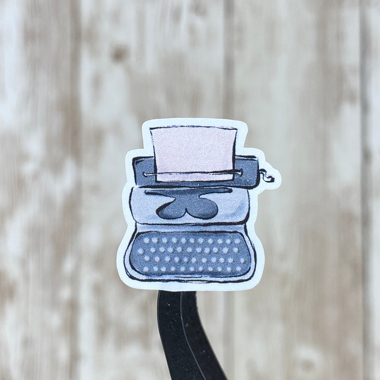 Gray and Pink Typewriter with Document - Planner Stickers for Agendas, Journals and Scrapbooking