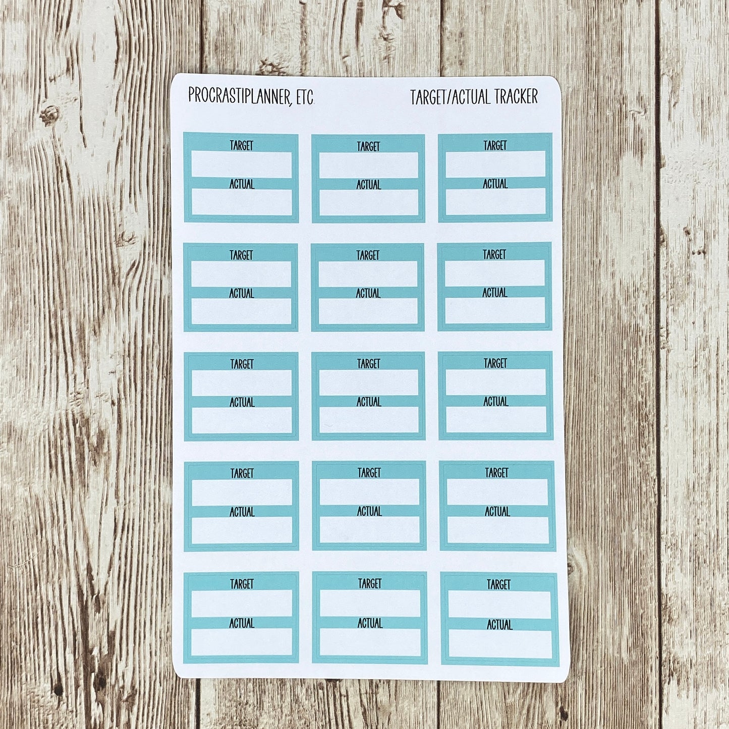 Target/Actual Tracking Sticker Sheet - Planner Stickers for Agendas, Journals and Scrapbooking