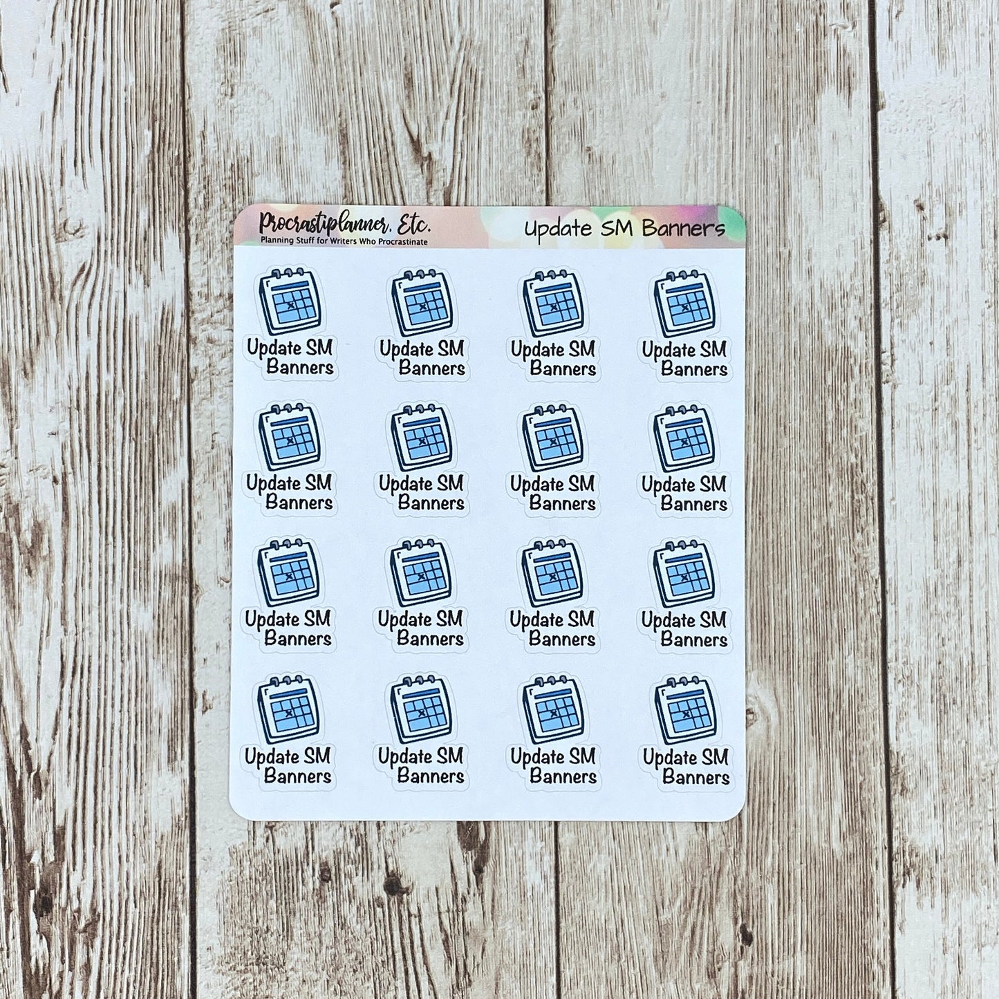 Update Social Media Banners Book Launch Planner Stickers Regular and Mini Size