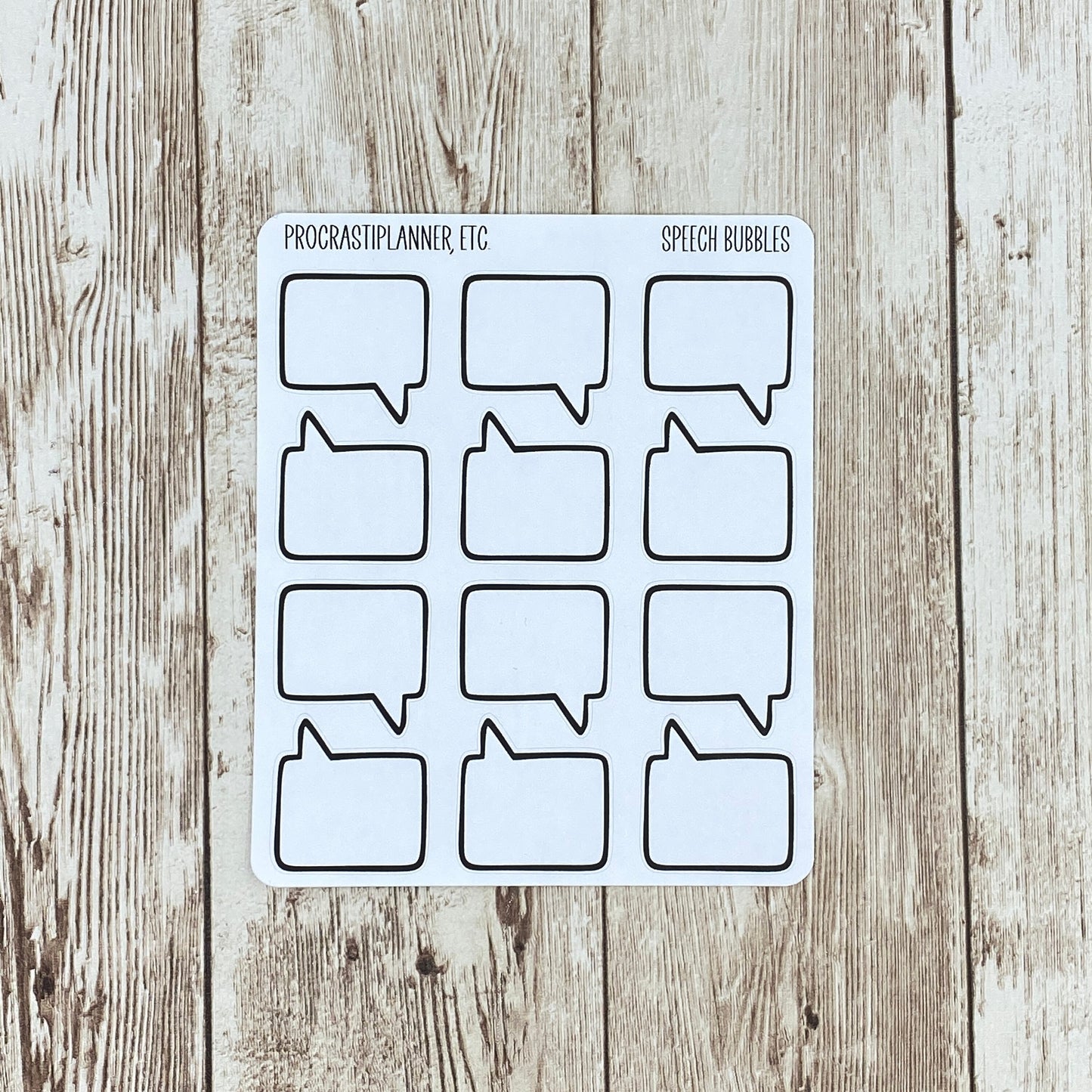 Speech Bubble Planner Stickers