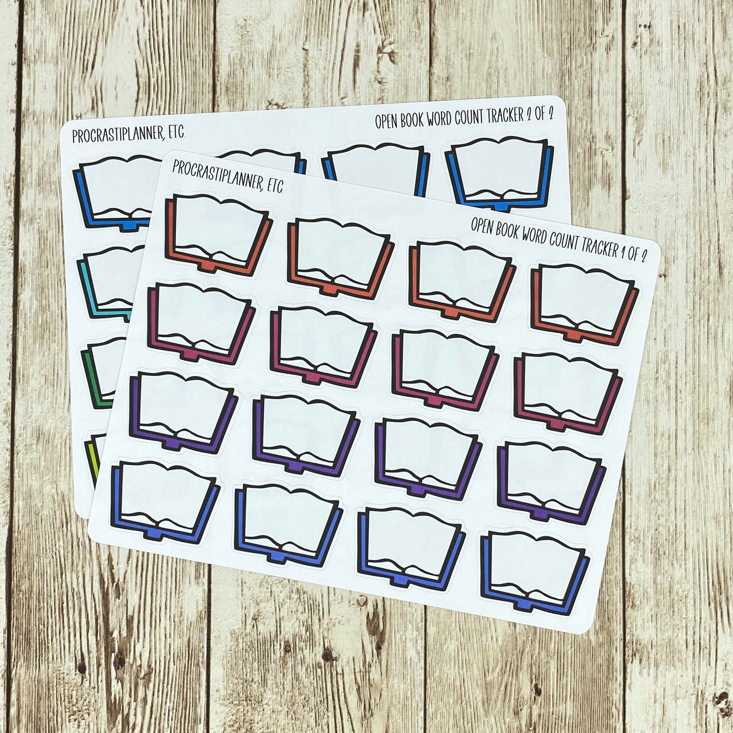 Open Book Word Count Tracker Planner Stickers
