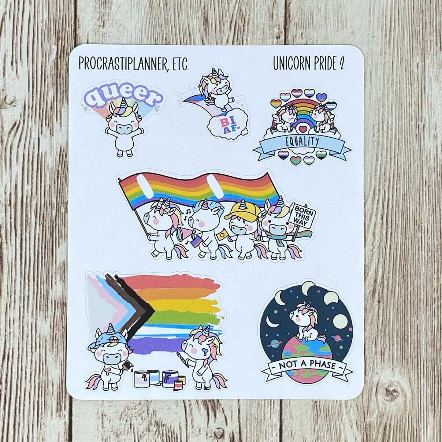 Unicorn Pride Planner Stickers for Agendas or Journals