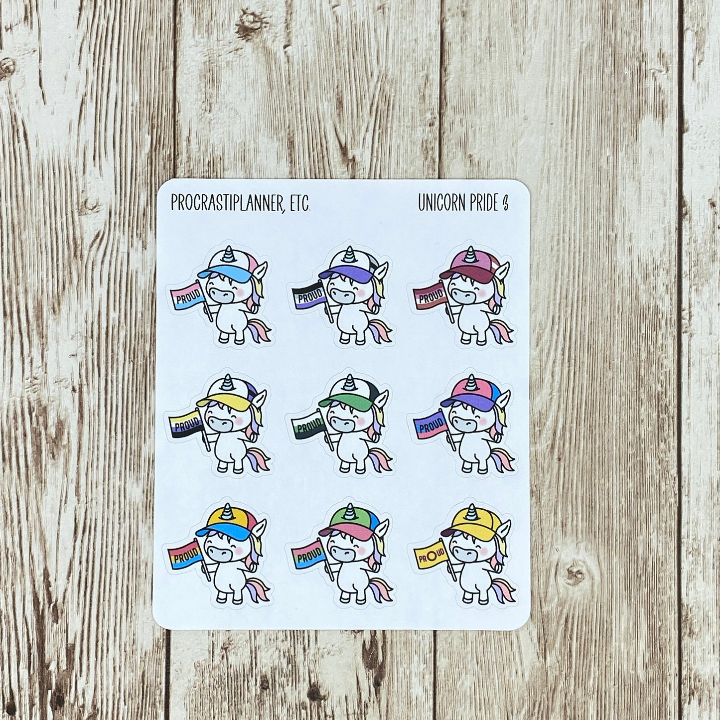 Unicorn Pride Planner Stickers for Agendas or Journals