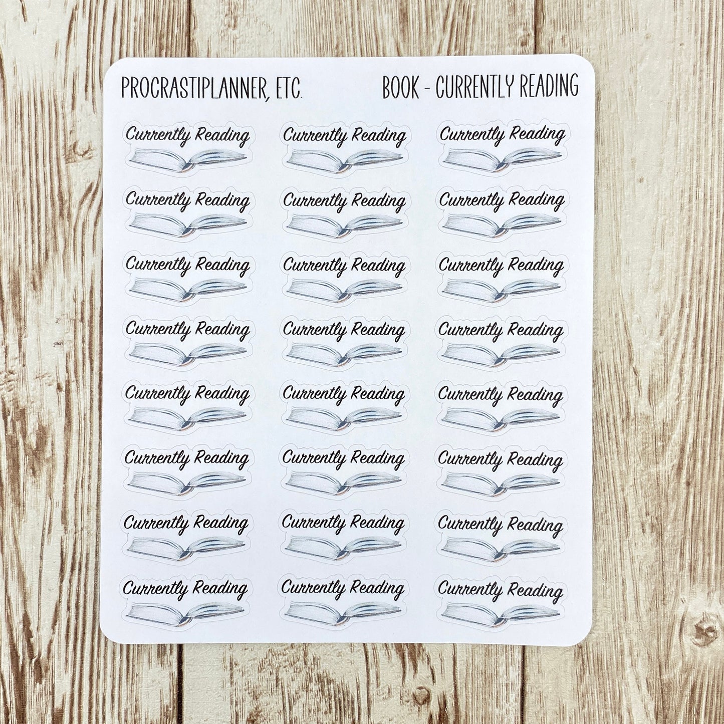 Currently Reading with Book Planning Stickers for Planners and Reading Journals Book Bloggers