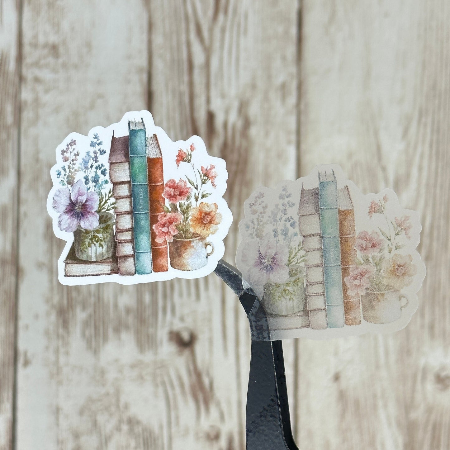Flowers and Bookstacks Planner Stickers for Agendas and Journals