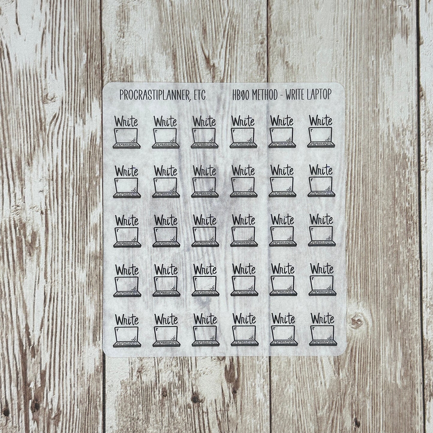 HB90 Method Collab - Write Laptop Author Writer Planner Stickers in Regular and Mini Sizes