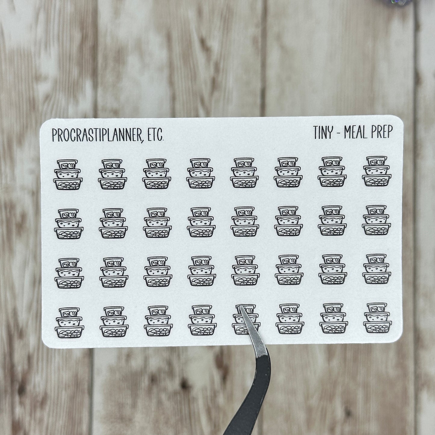 Tiny Meal Prep Stickers for Minimal Planners, Agendas and Bullet Journals