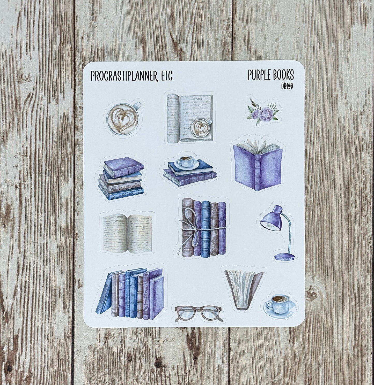 Purple Books Planner Stickers