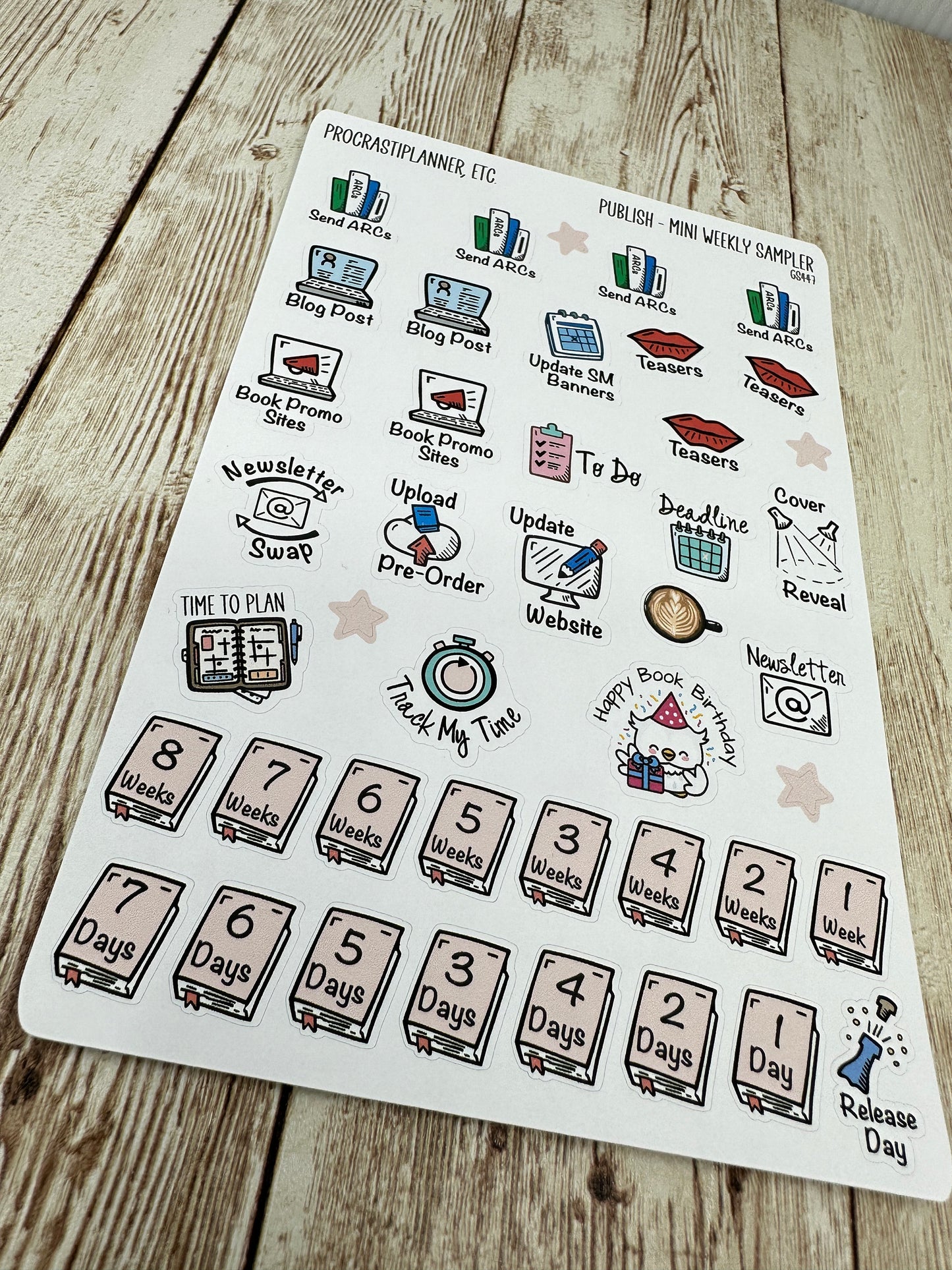 Publish - Mini Weekly Planner Stickers Sampler for Writers