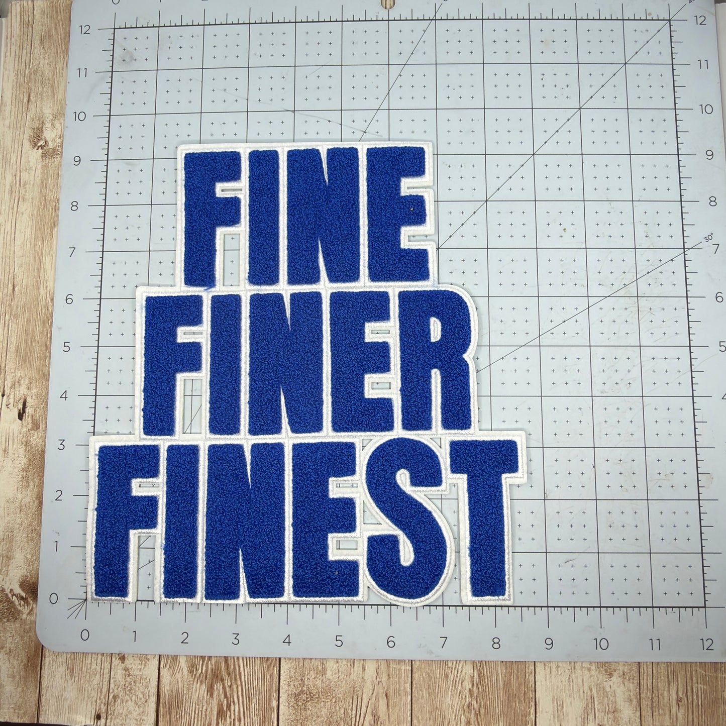 Fine Finer Finest Chenille Iron On Patch