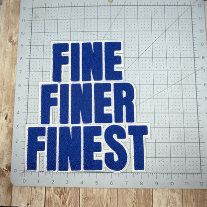 Fine Finer Finest Chenille Iron On Patch