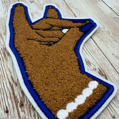 Dove In Flight/Kitty Chenille Iron On Patch