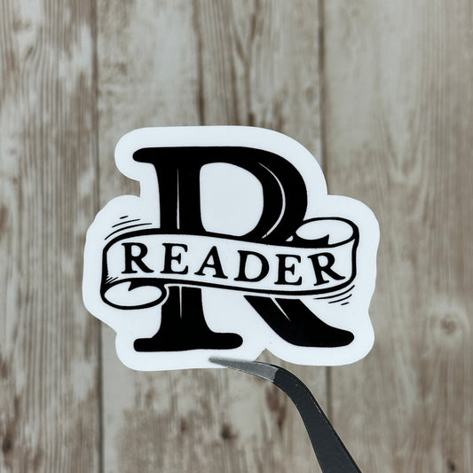 R is for Reader Large Die Cut Sticker