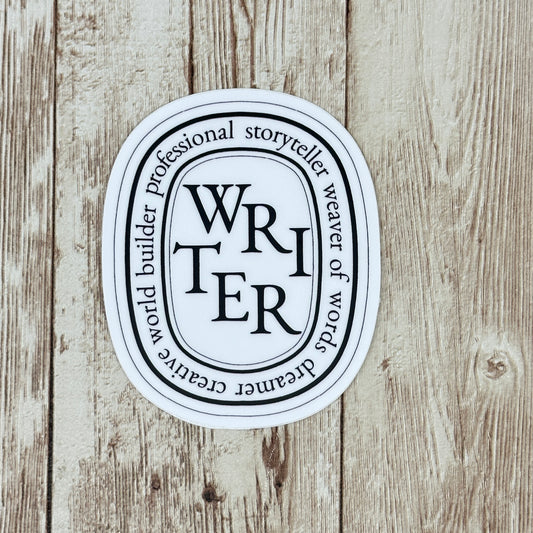 Writer - Candle Style Vinyl Waterproof Sticker, Decal