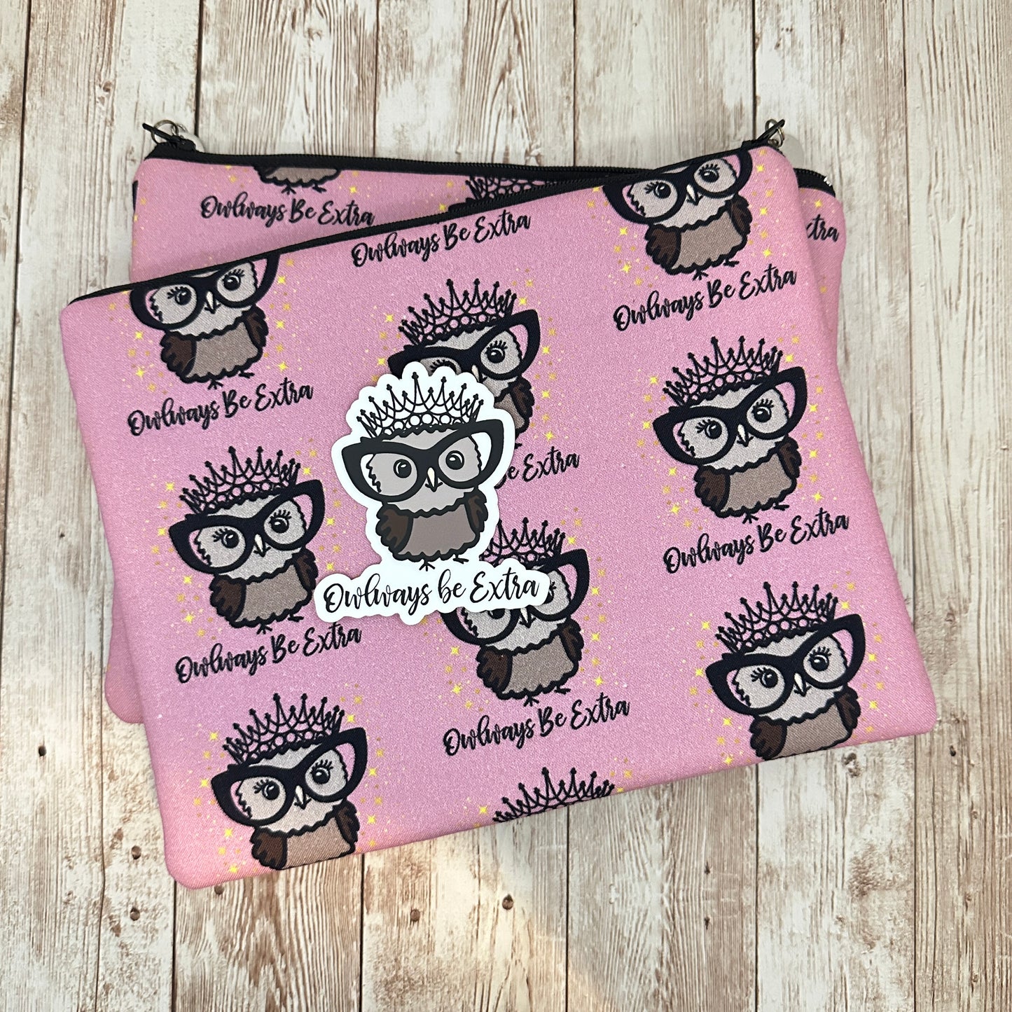 "Owlways Be Extra" Limited Edition Zipper Pouch by Dreaming of Celie