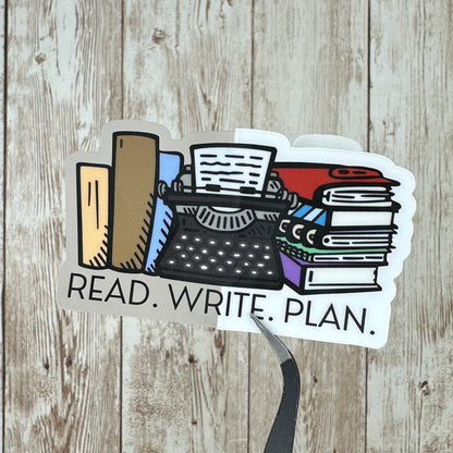 Read Write Plan Clear Waterproof Sticker, Decal