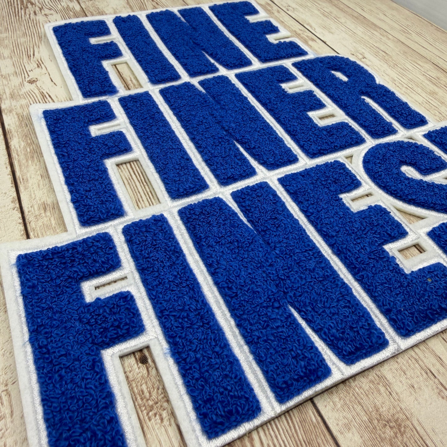 Fine Finer Finest Chenille Iron On Patch