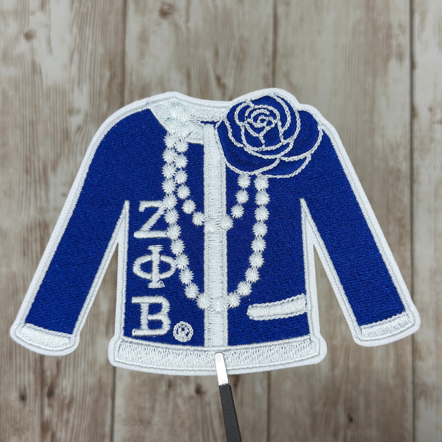 Zeta Phi Beta Sweater and Pearls Iron On Patch