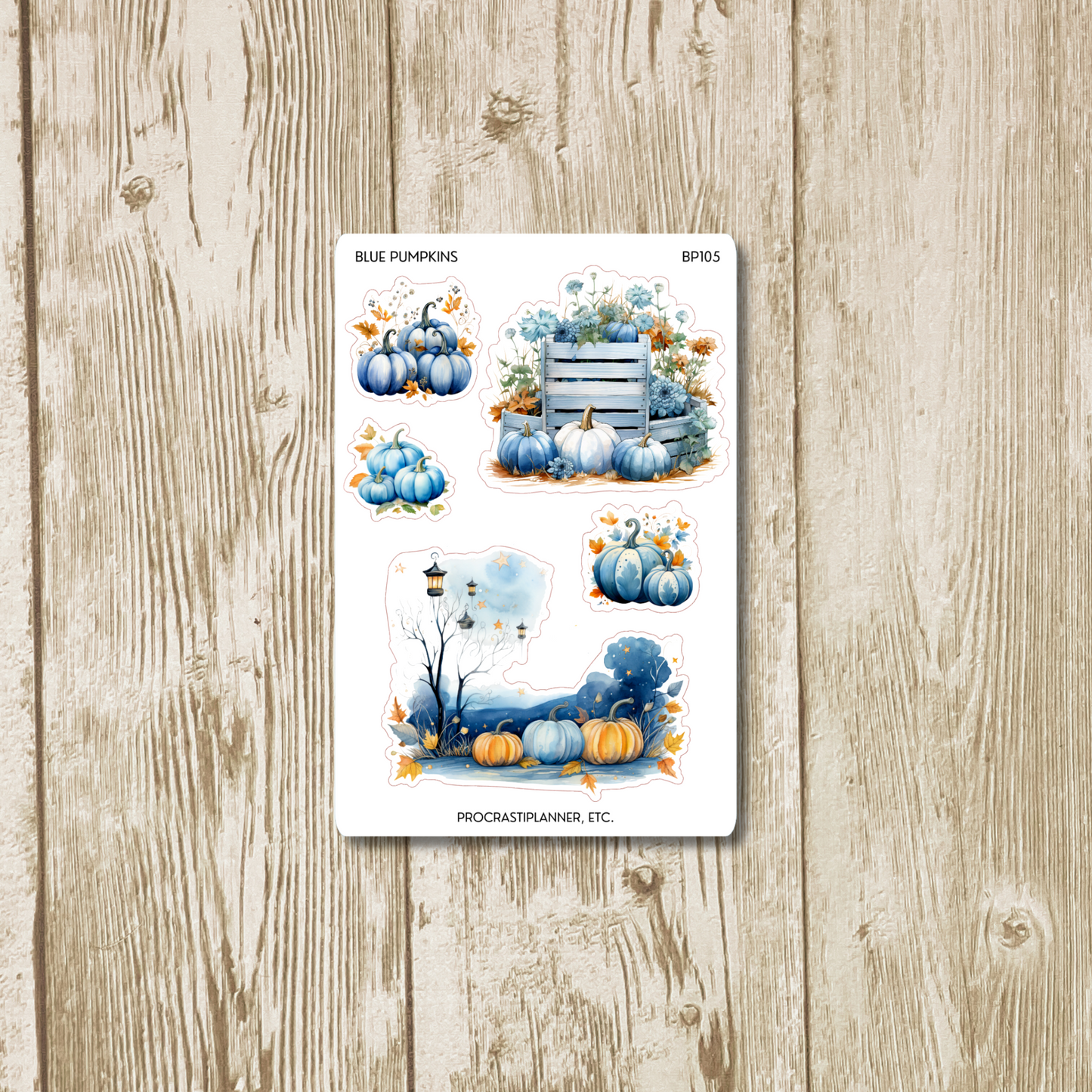 Blue Pumpkins Fall Planner Stickers