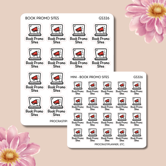 Book Promo Sites Planner Stickers | Author Marketing