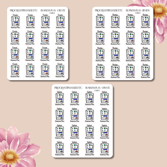Business Plan Stickers: Matte Paper Planner Stickers