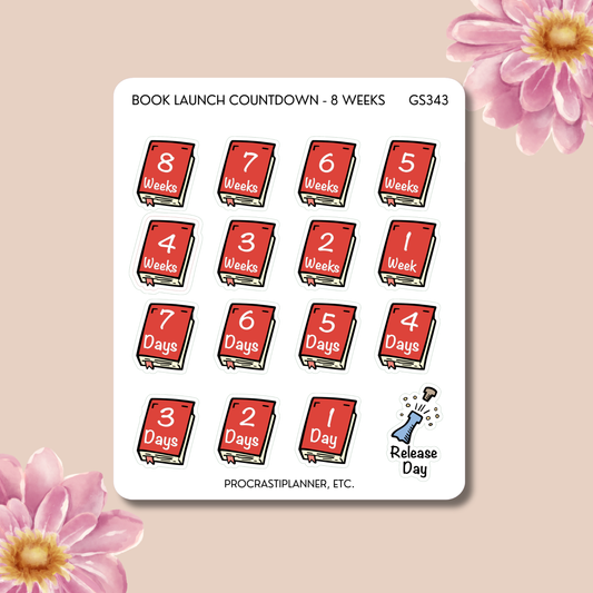 Book Launch - 8 Week Countdown Planner Stickers