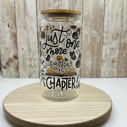 Just One More Chapter 16 Ounce Glass Can with Bamboo Lid