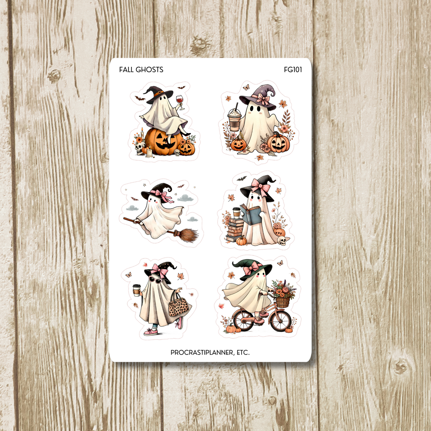 Fall Ghosts Halloween Planner Stickers