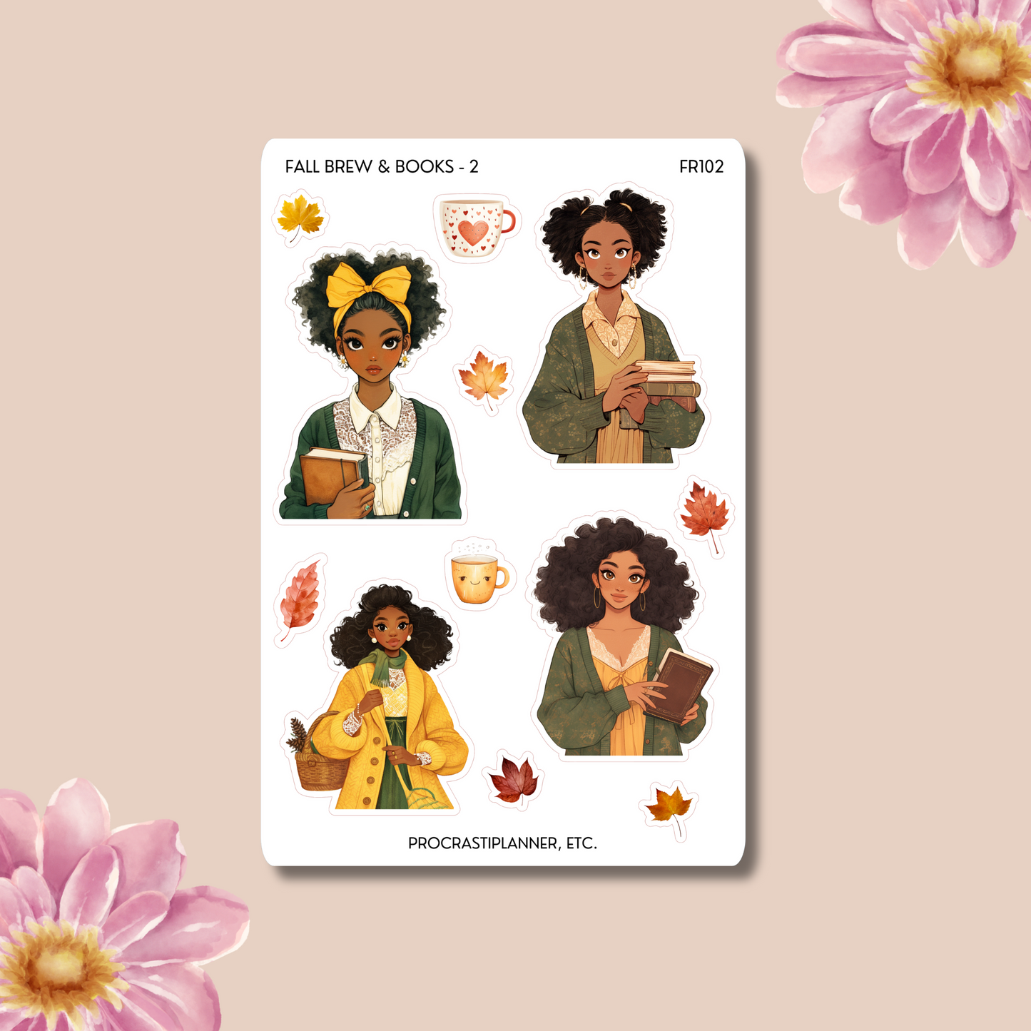 Fall Brew and Books Planner Stickers