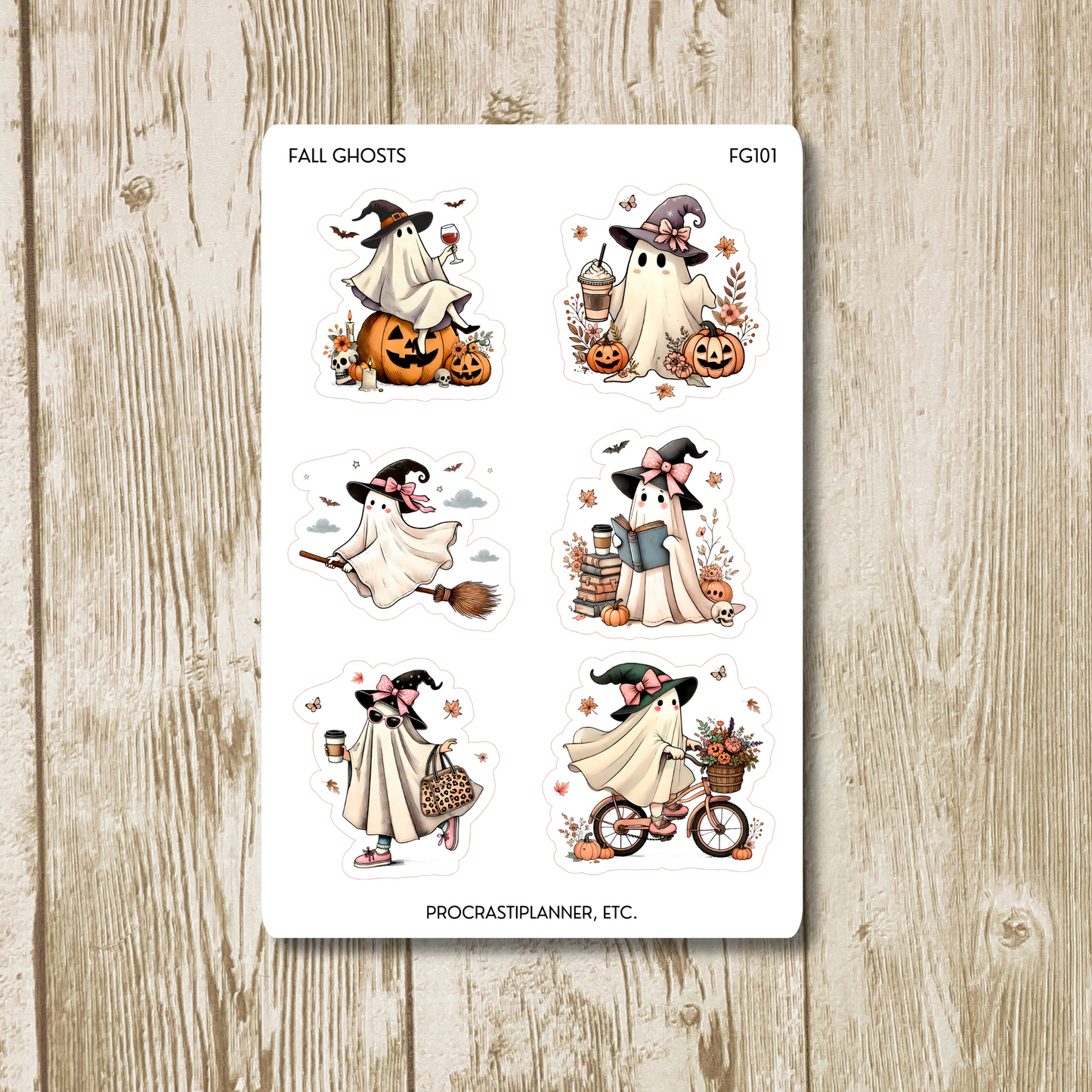 Fall Ghosts Halloween Planner Stickers