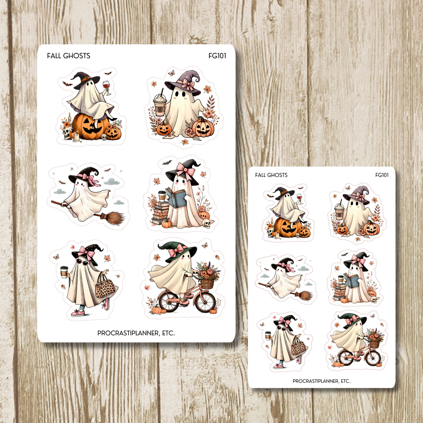 Fall Ghosts Halloween Planner Stickers