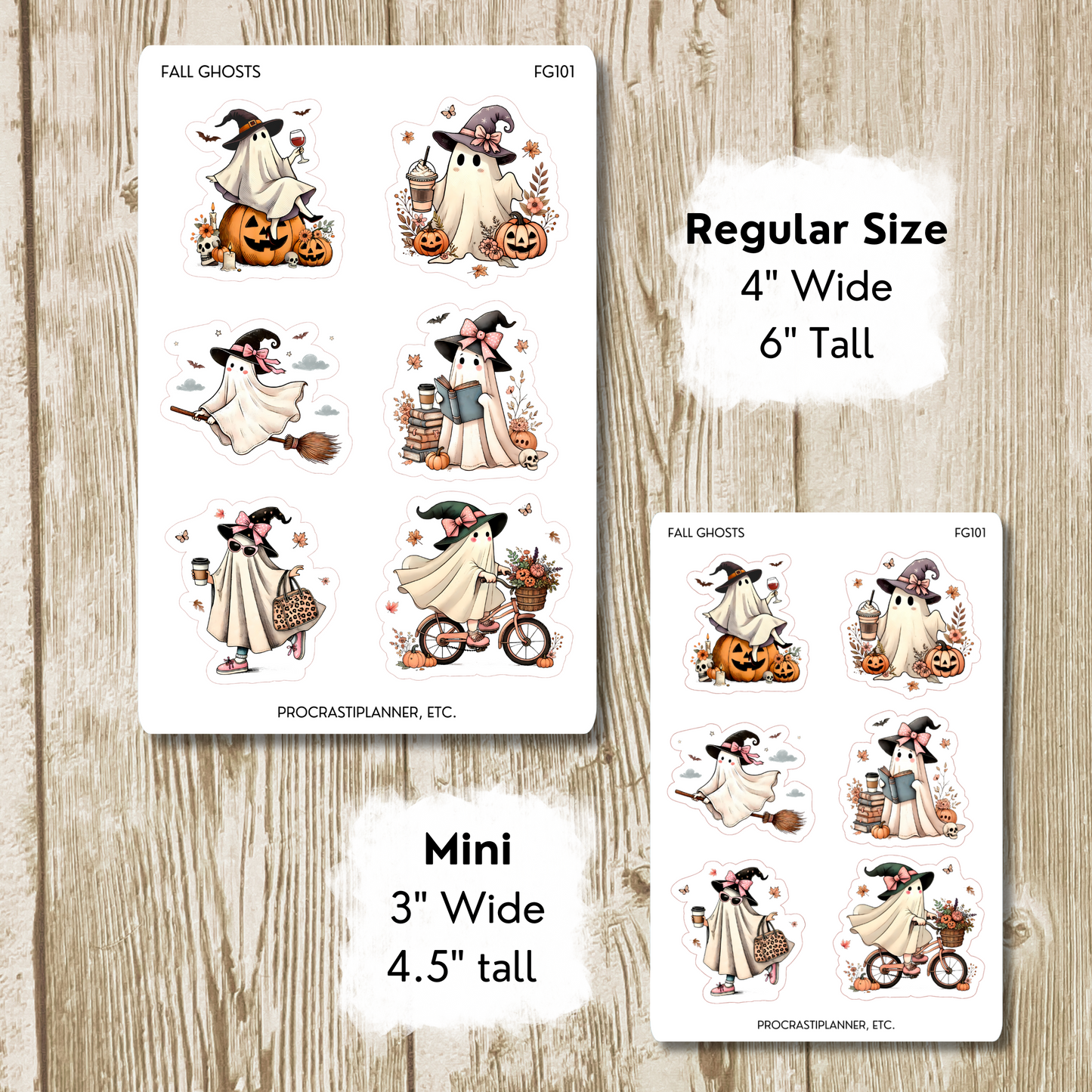 Fall Ghosts Halloween Planner Stickers