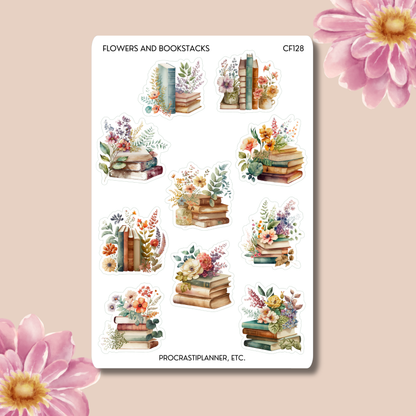 Flowers and Bookstacks