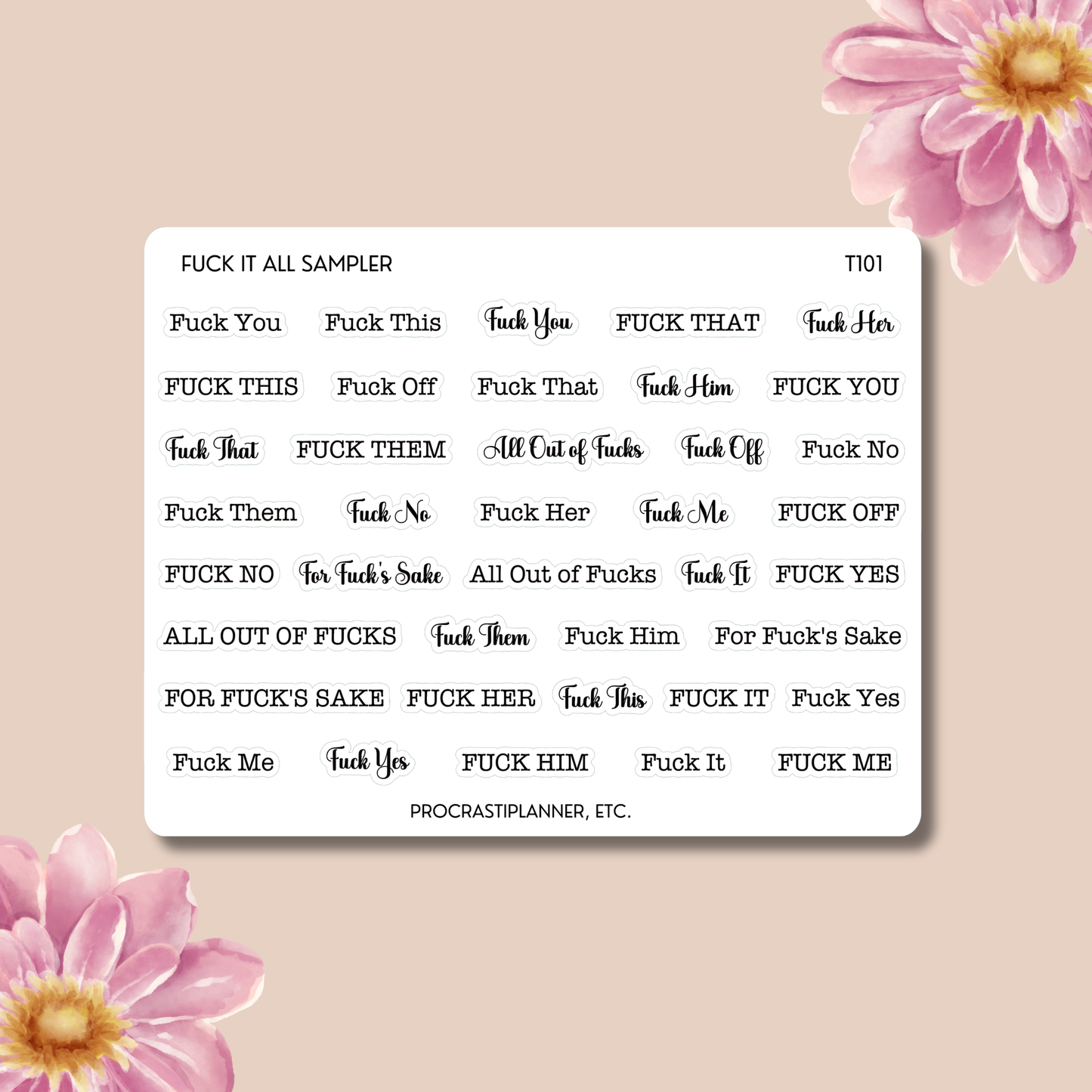 F*ck It All Swear Words Sampler