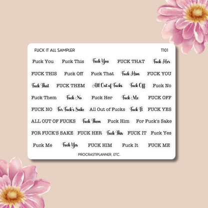F*ck It All Swear Words Sampler