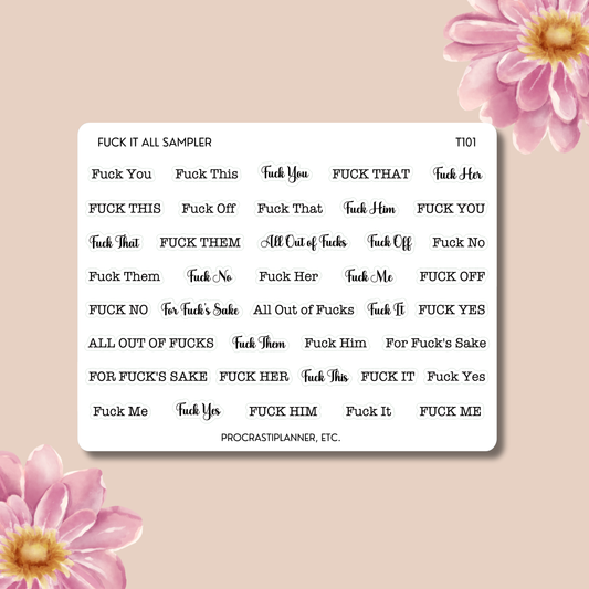 F*ck It All Swear Words Sampler