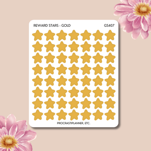 Gold Reward Stars Planner Stickers – Procrastiplanner, Etc.