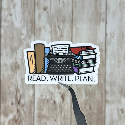 Read Write Plan Clear Waterproof Sticker, Decal