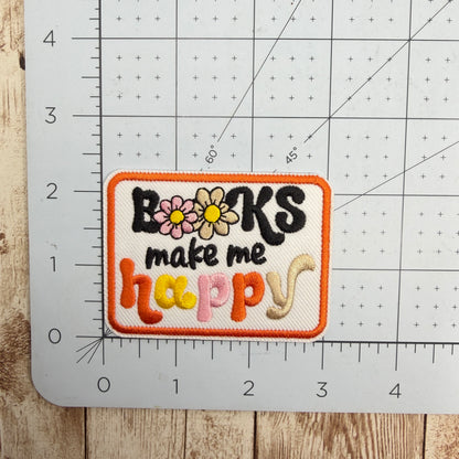 Books Make Me Happy Iron-on Patch
